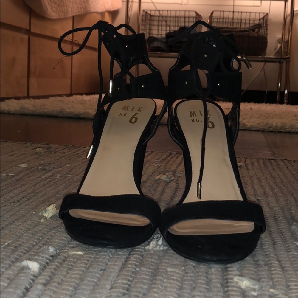 Black lace up heels